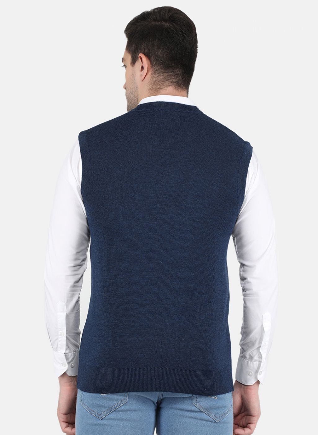 Men NAvy Blue Solid Sweater