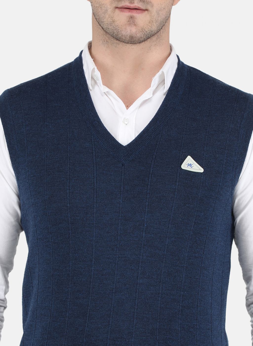 Men NAvy Blue Solid Sweater