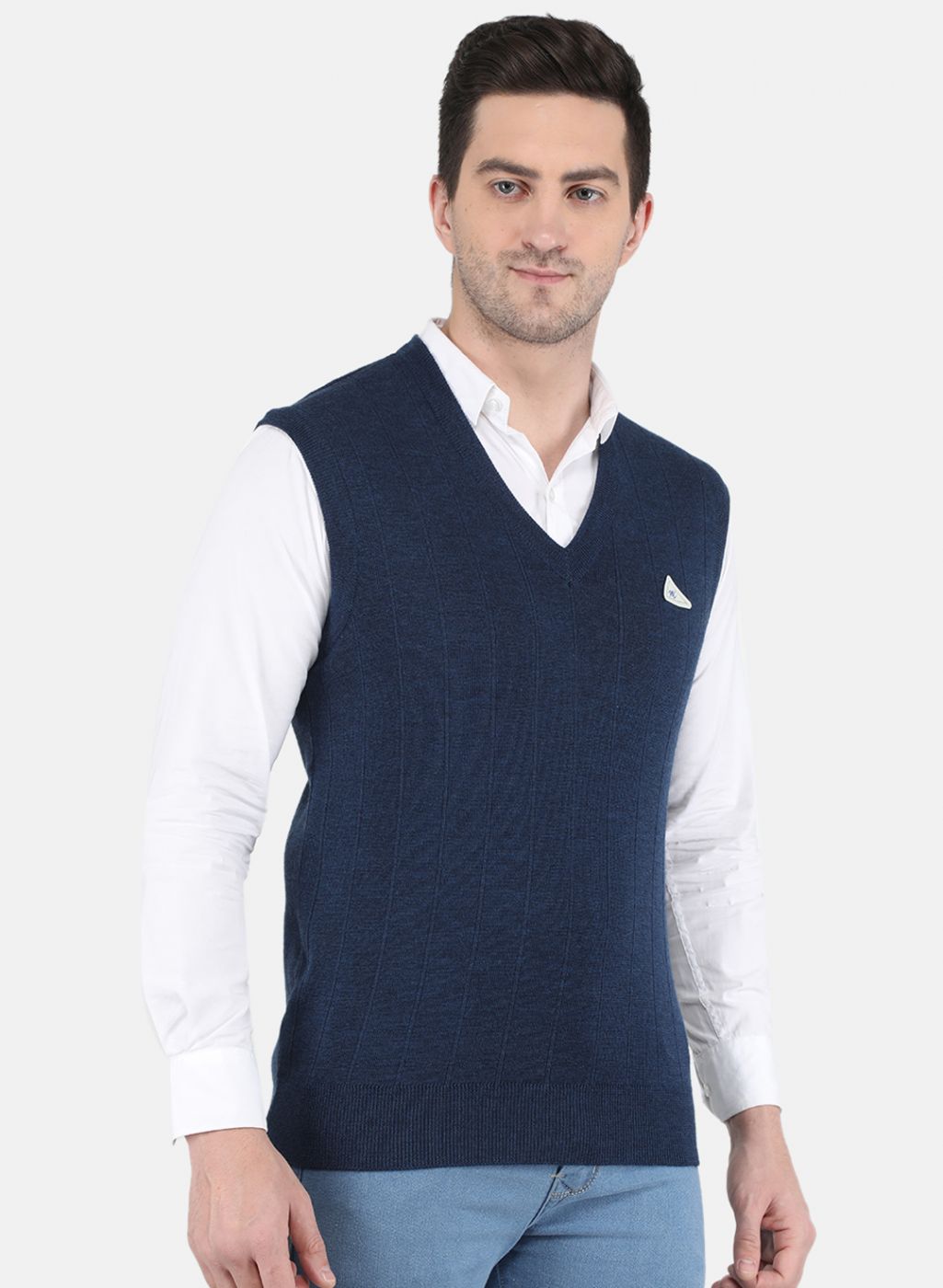 Men NAvy Blue Solid Sweater