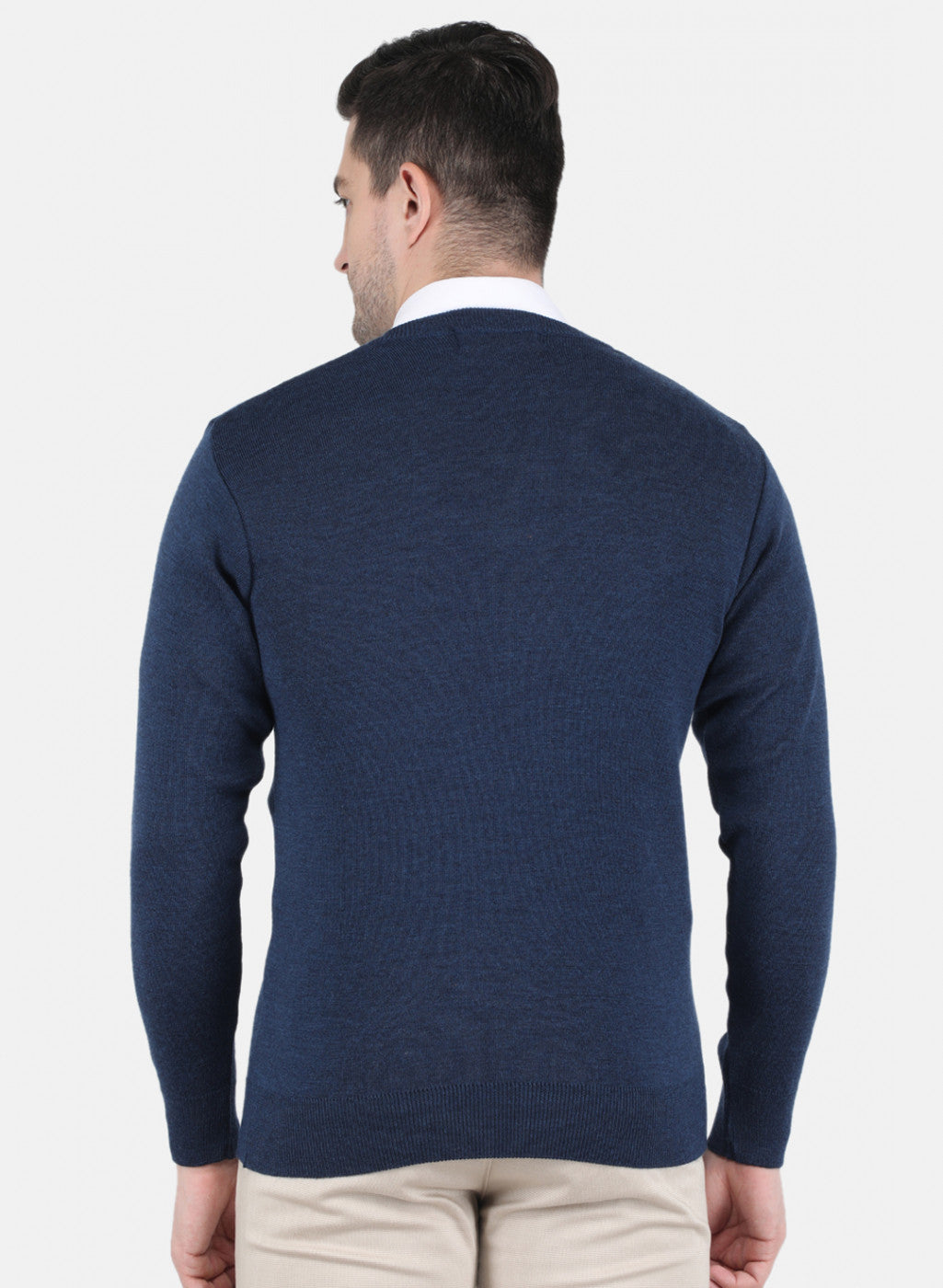 Men NAvy Blue Solid Pullover