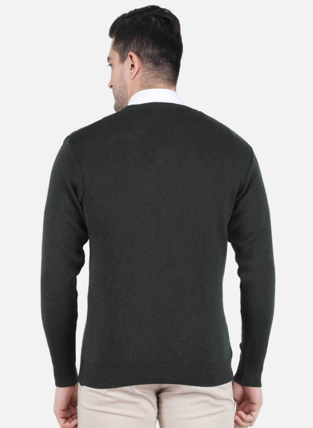 Men Green Solid Pullover