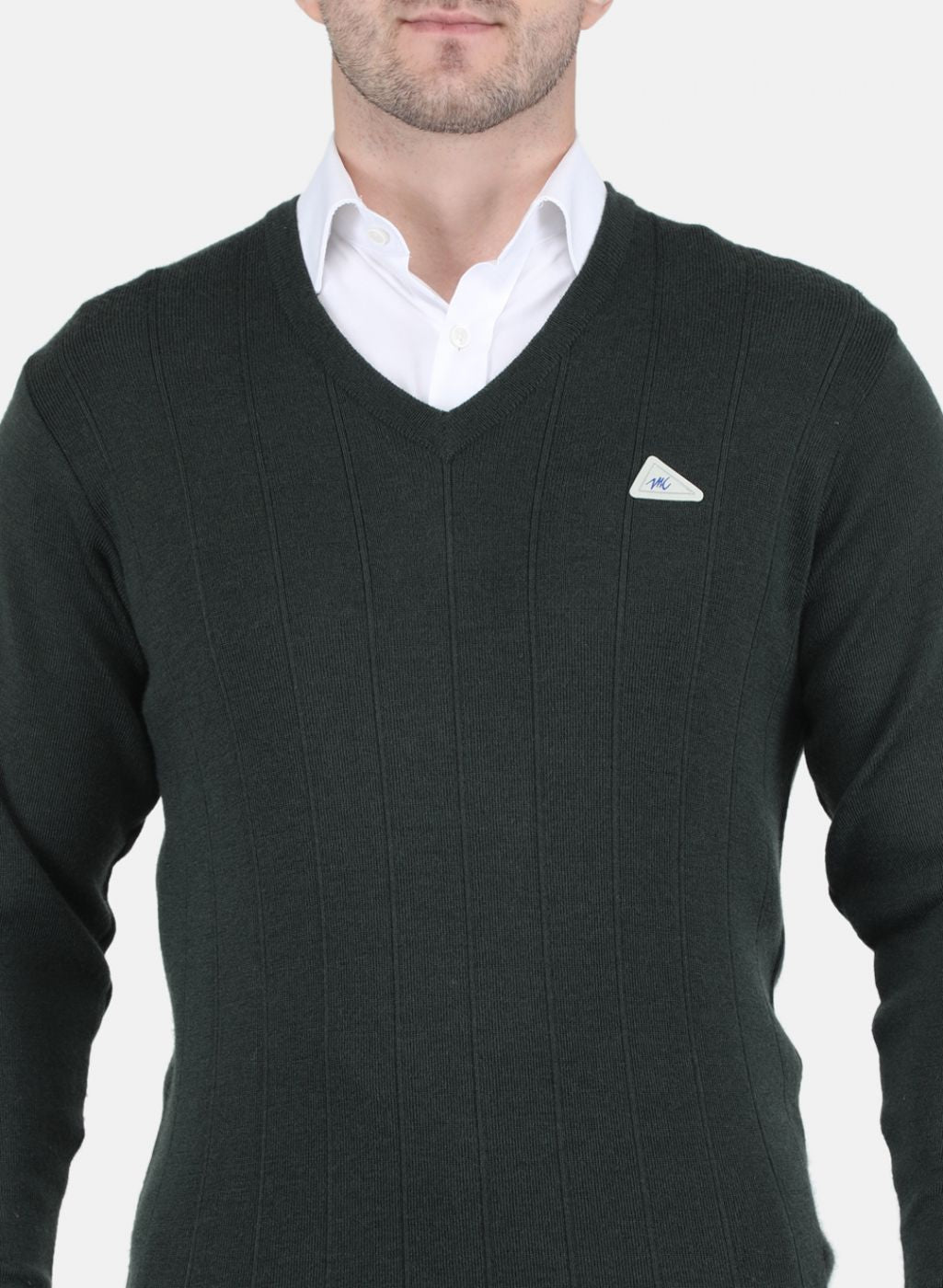 Men Green Solid Pullover