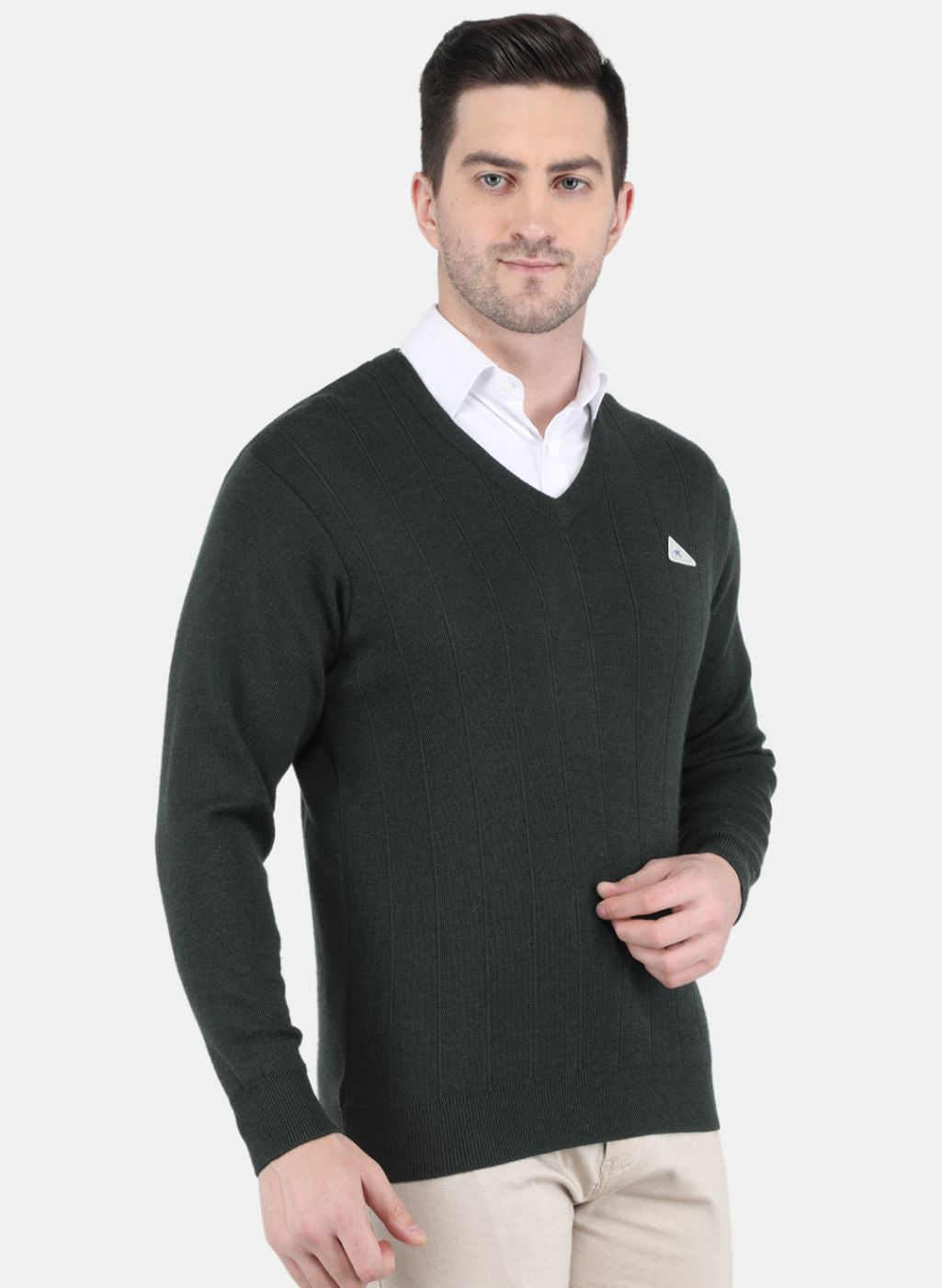 Men Green Solid Pullover