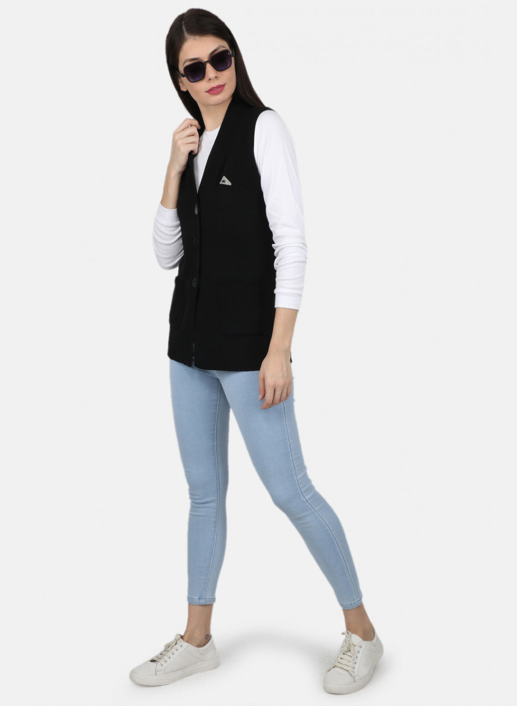 Women Black Solid Cardigan