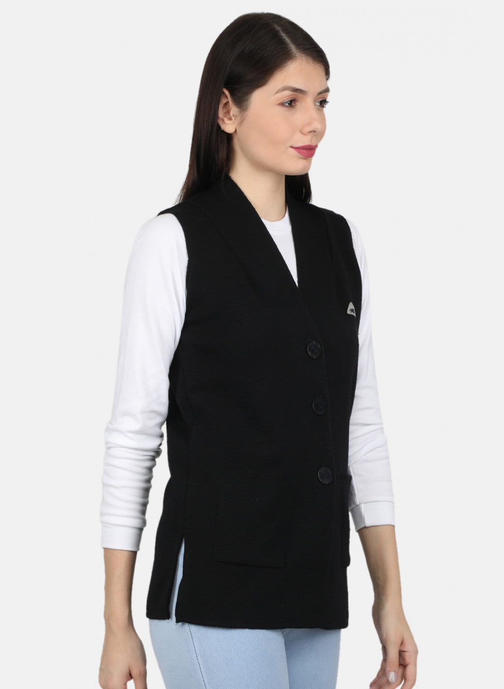 Women Black Solid Cardigan