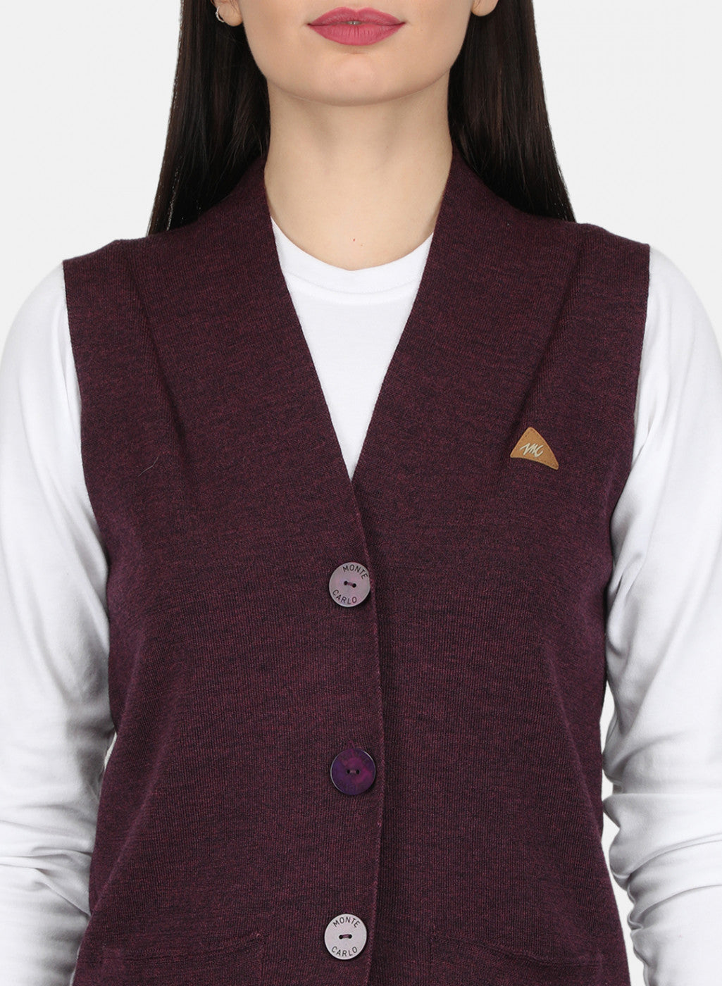 Women Purple Solid Cardigan