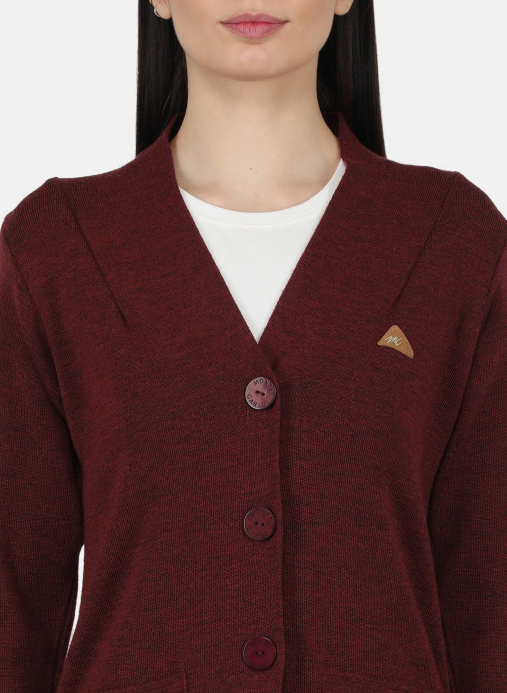 Women Purple Solid Cardigan