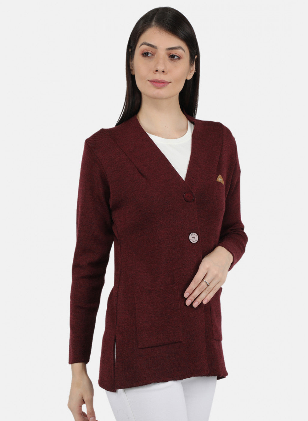 Women Purple Solid Cardigan