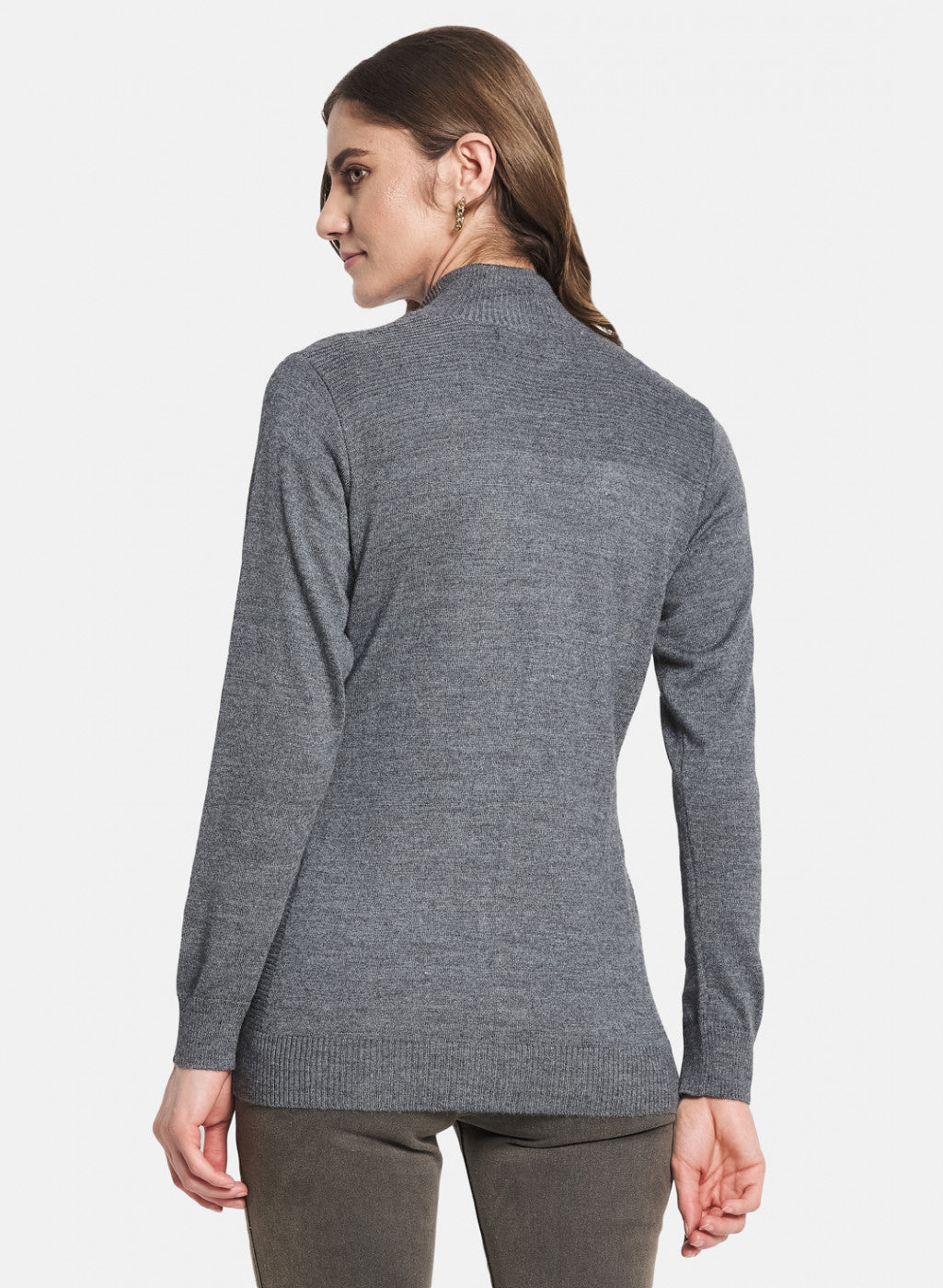 Women Grey Solid Cardigan