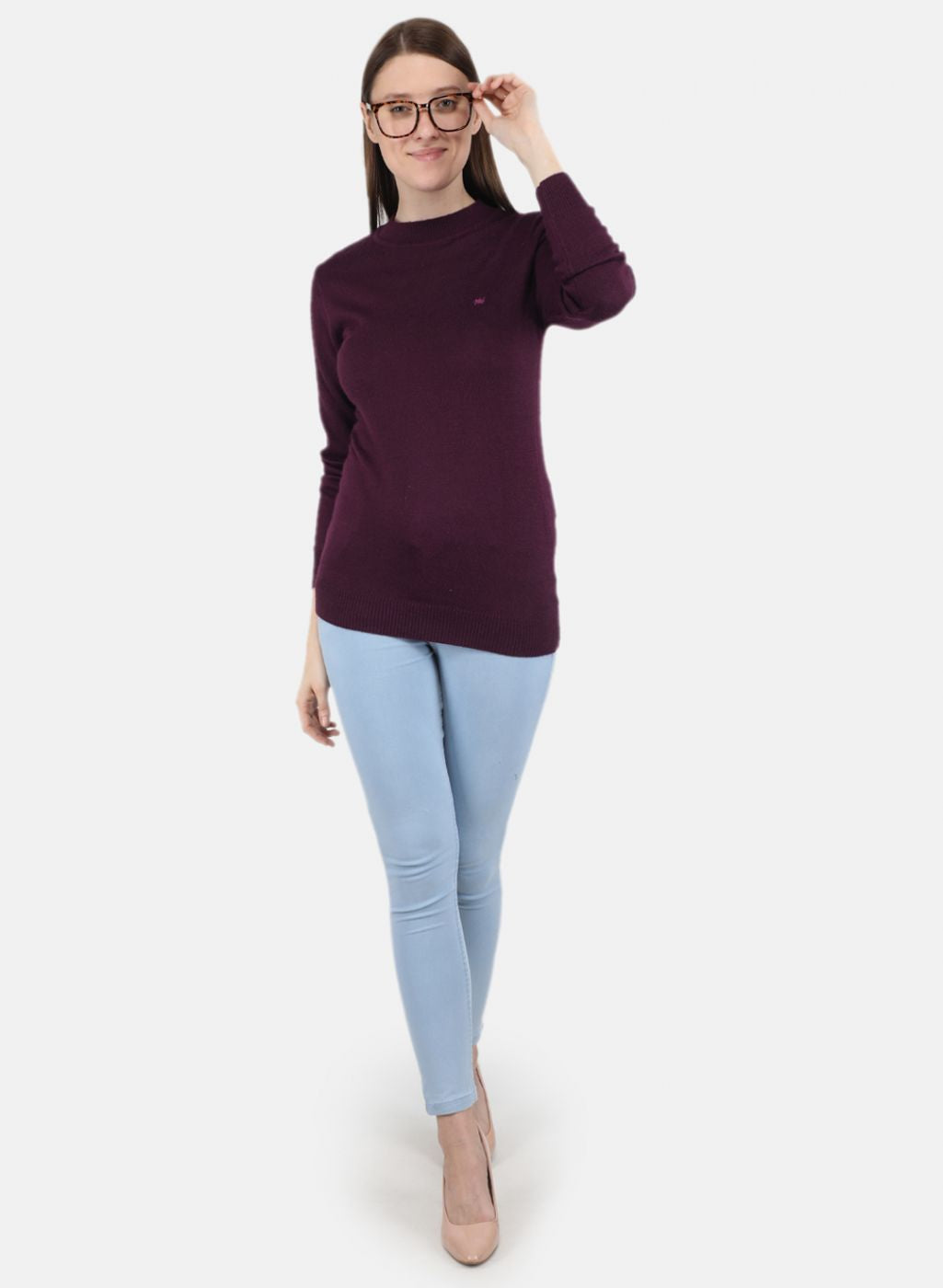 Women Maroon Solid Top