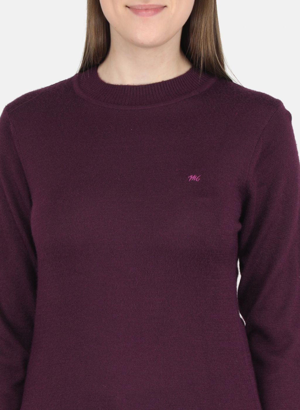 Women Maroon Solid Top