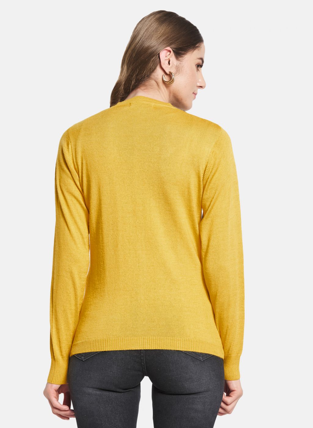 Women Yellow Solid Cardigan