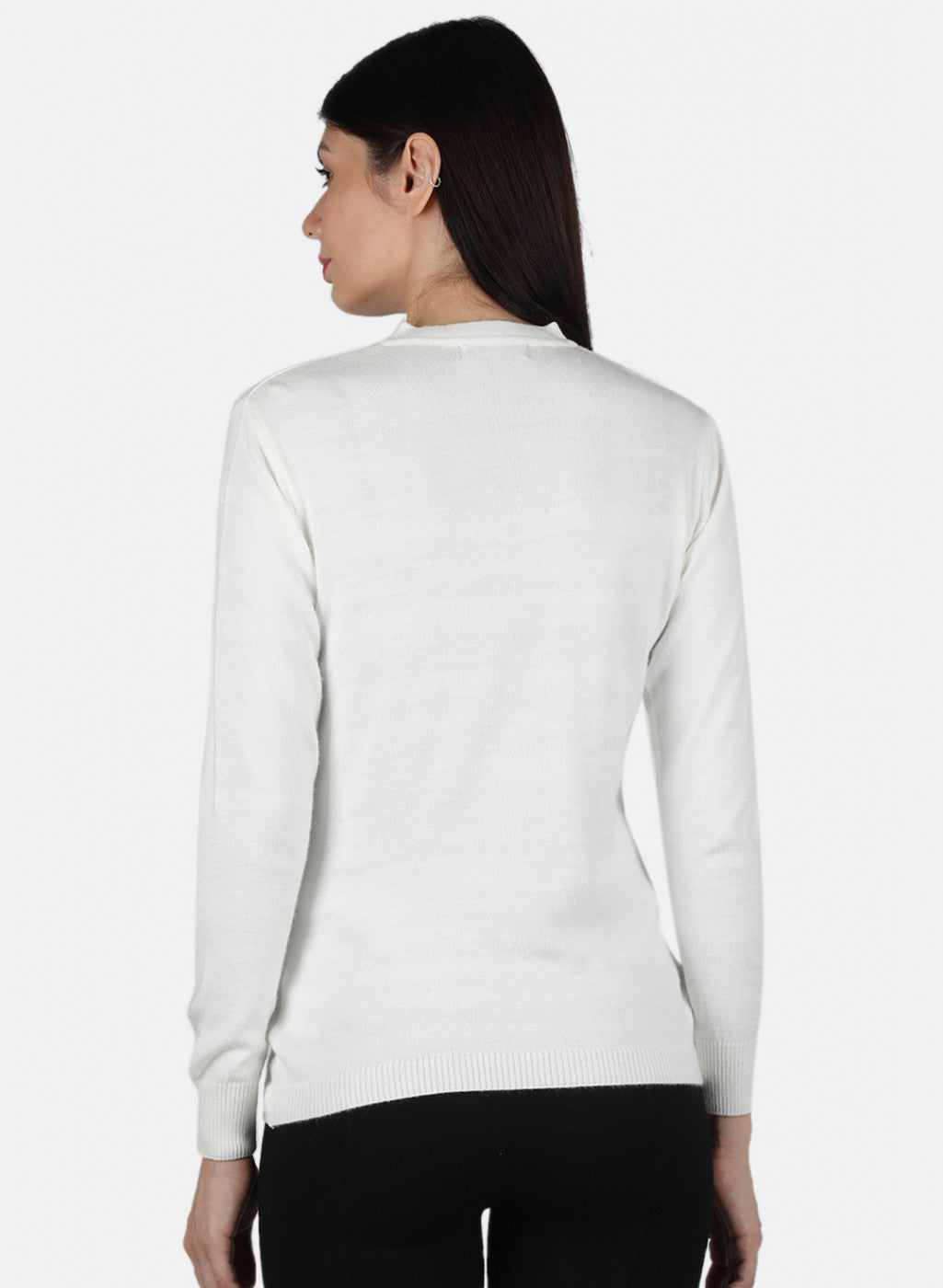 Women White Solid Cardigan