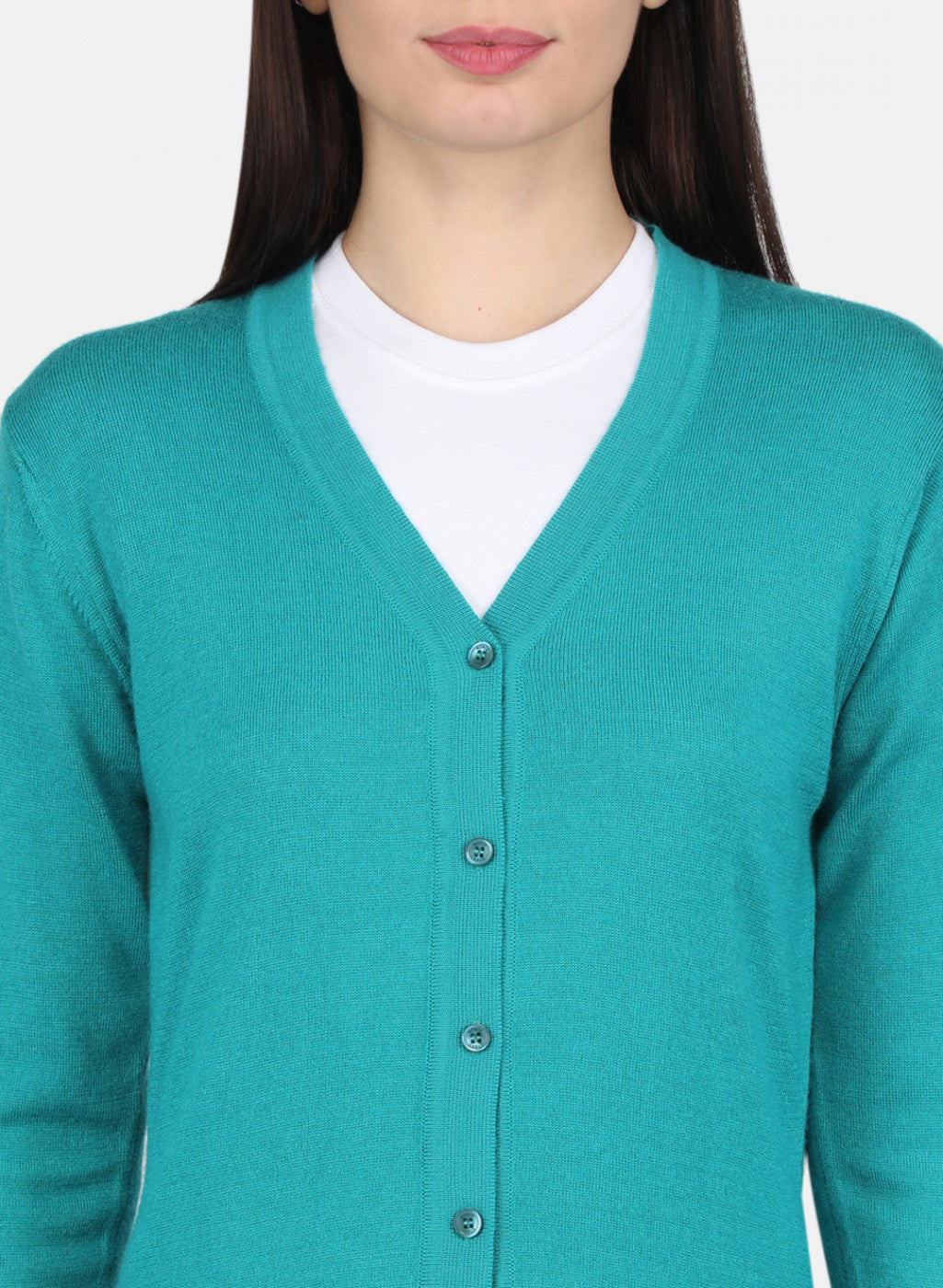 Women Light Green Solid Cardigan