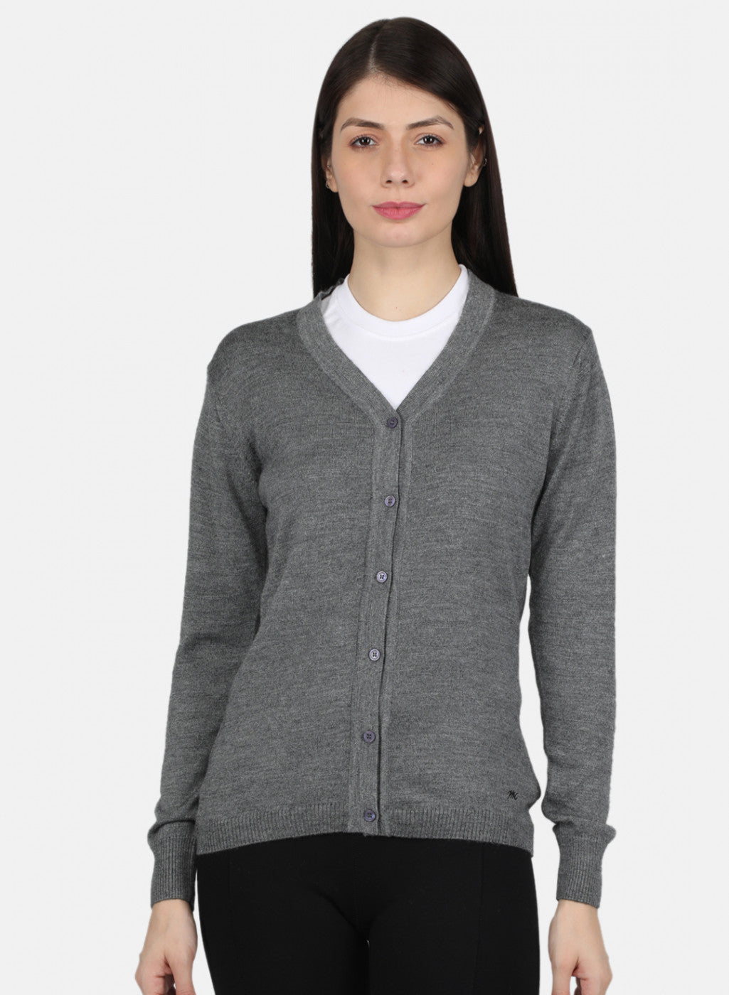 Women Grey Solid Cardigan