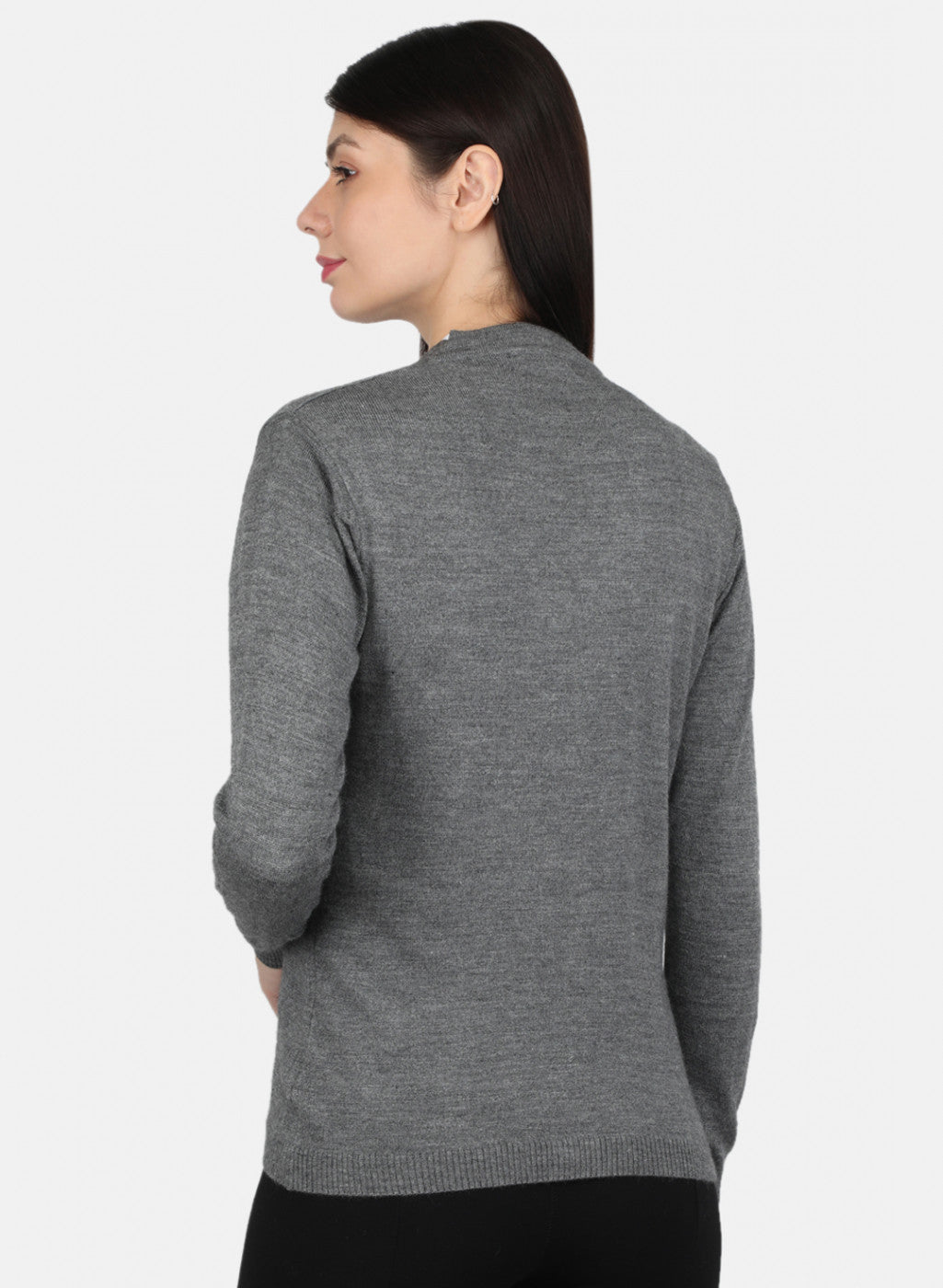 Women Grey Solid Cardigan