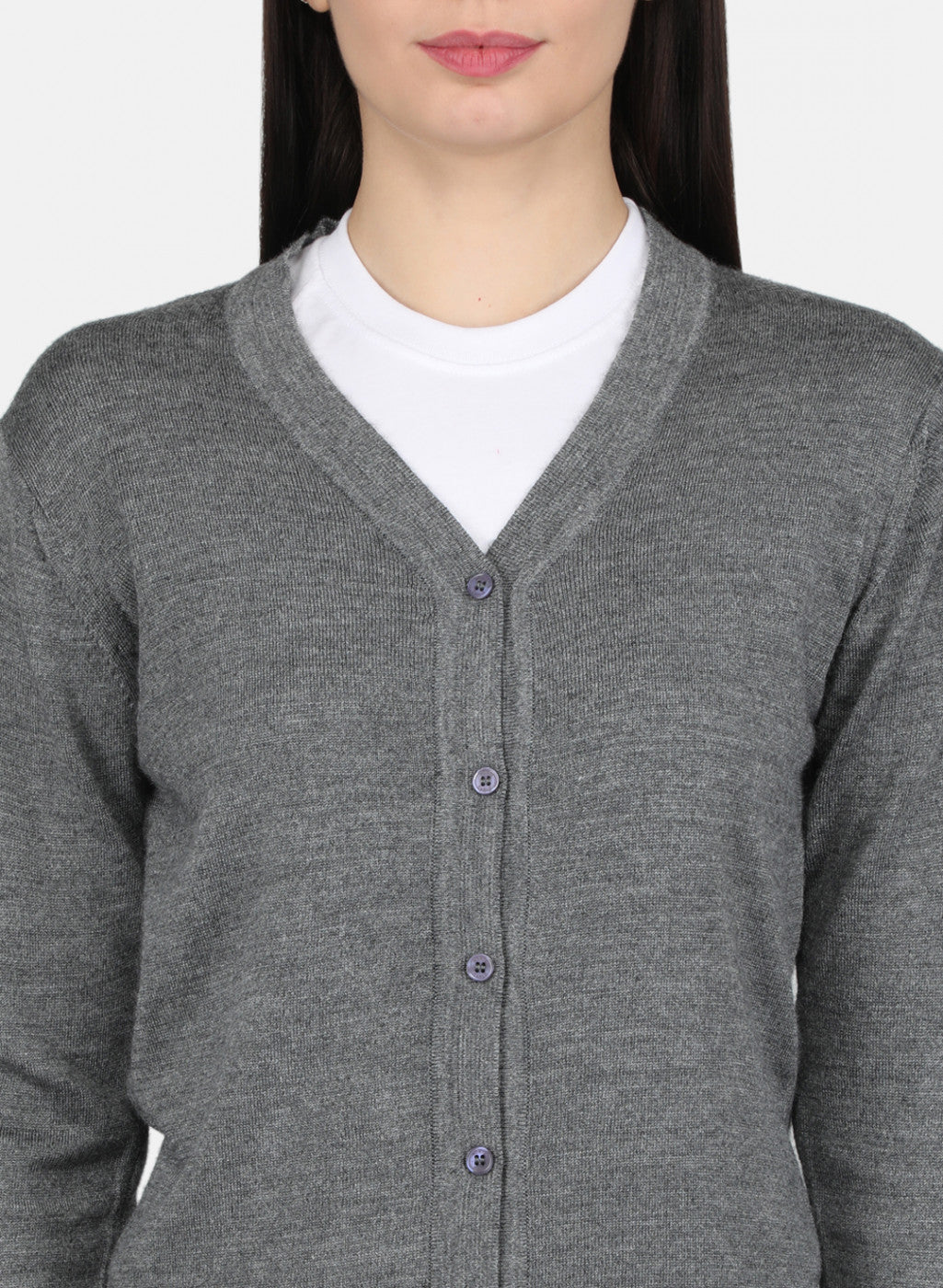 Women Grey Solid Cardigan