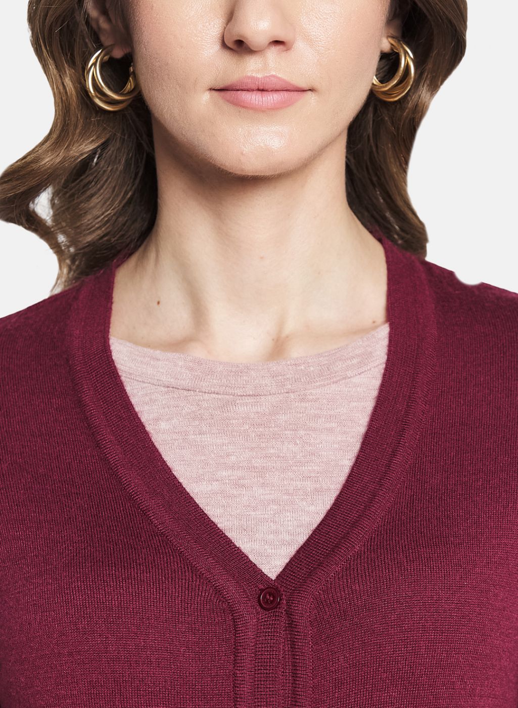 Women Maroon Solid Cardigan