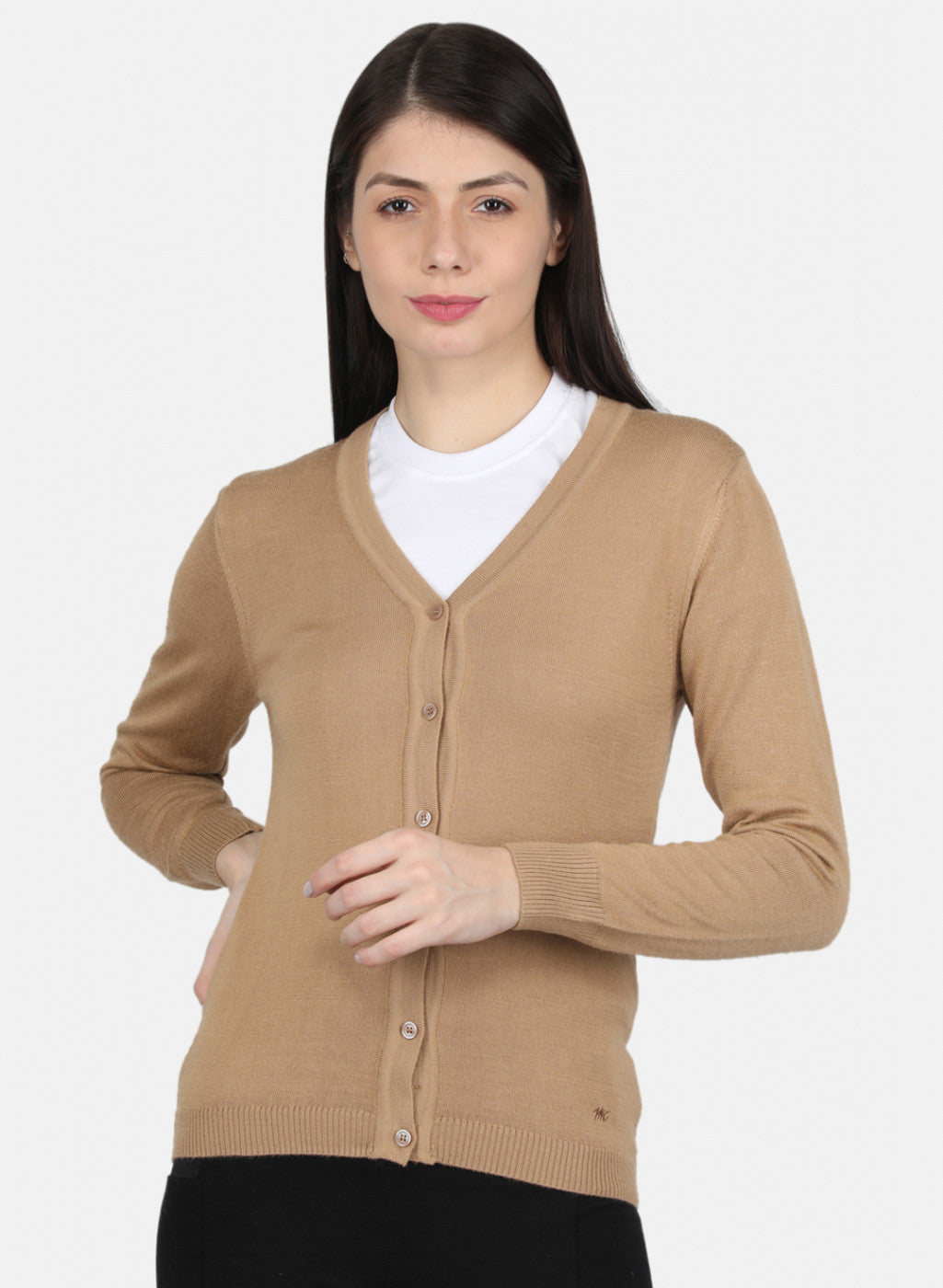 Women Brown Solid Cardigan