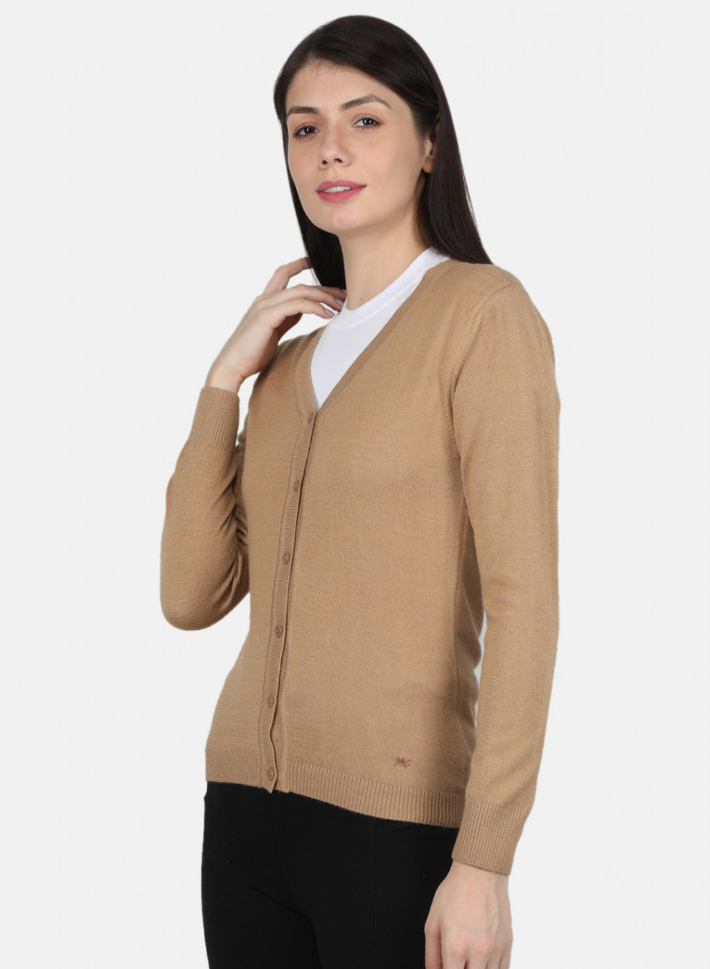 Women Brown Solid Cardigan