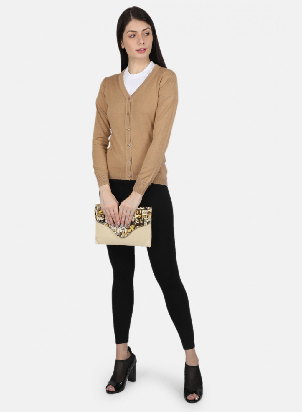 Women Brown Solid Cardigan