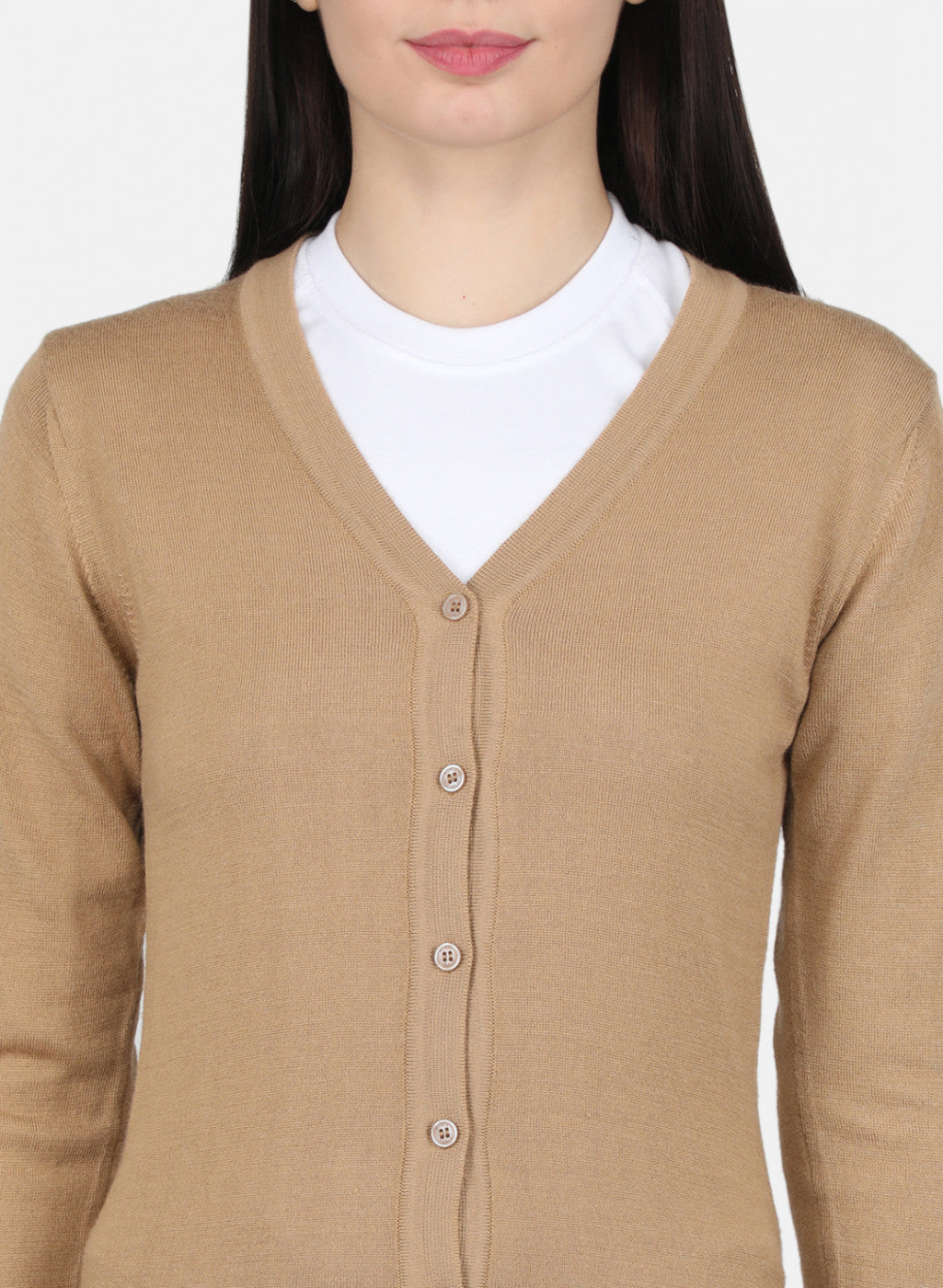 Women Brown Solid Cardigan