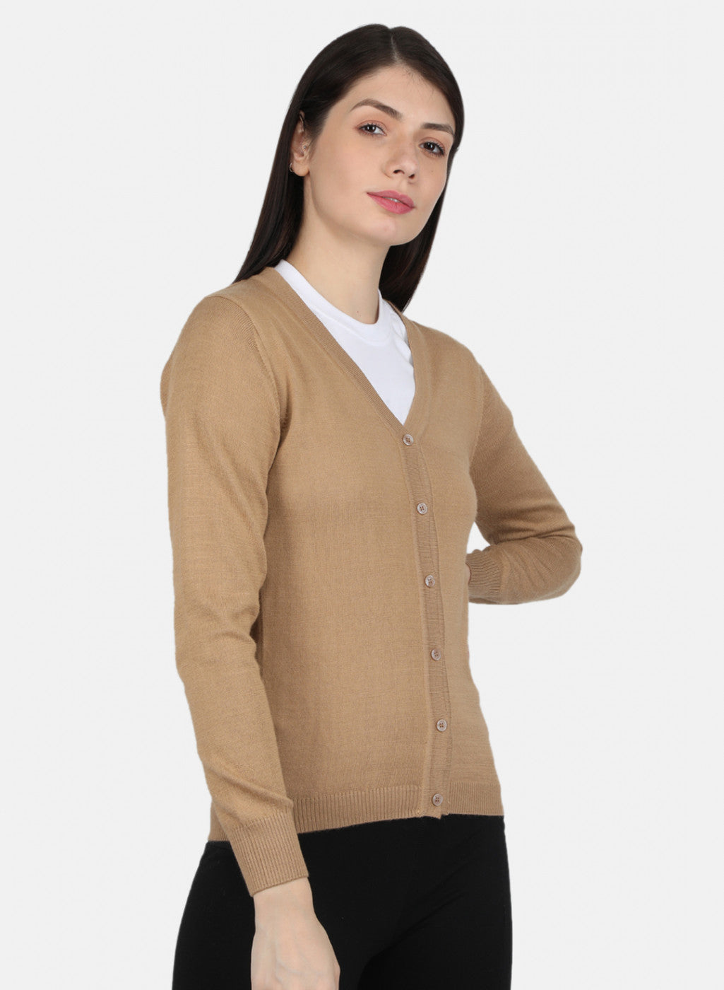 Women Brown Solid Cardigan