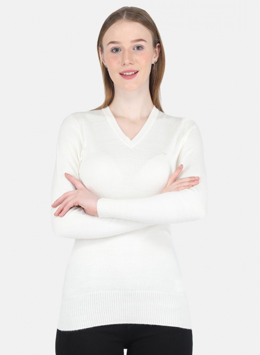 Women White Solid Top