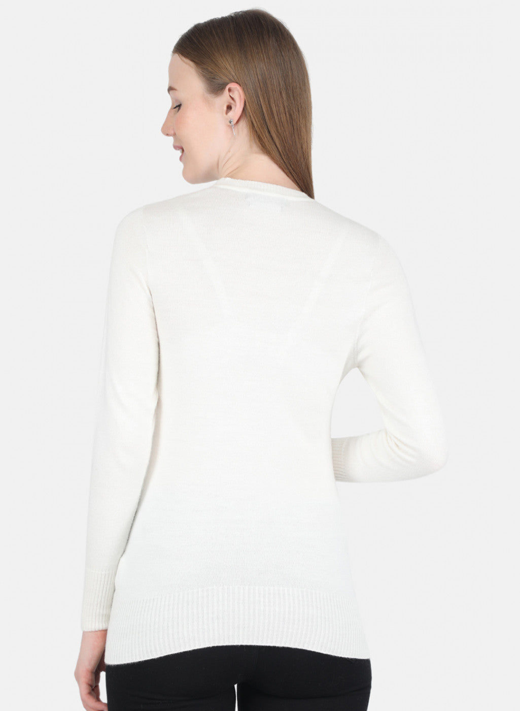 Women White Solid Top