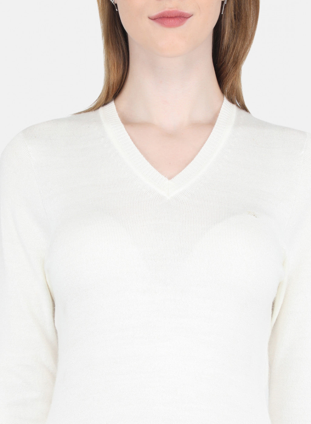 Women White Solid Top