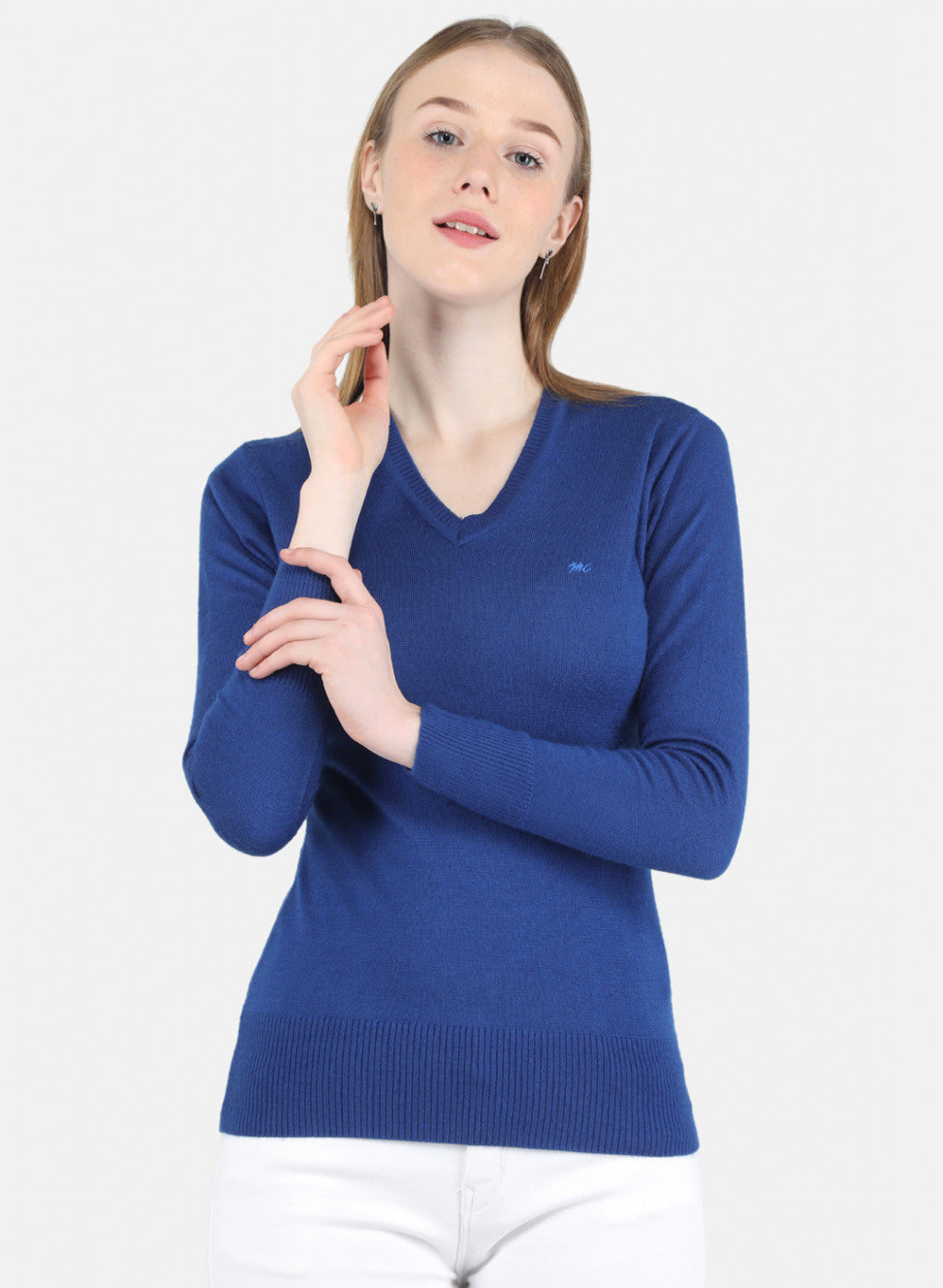 Women Royal Blue Solid Top