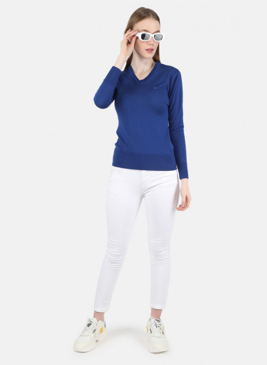 Women Royal Blue Solid Top