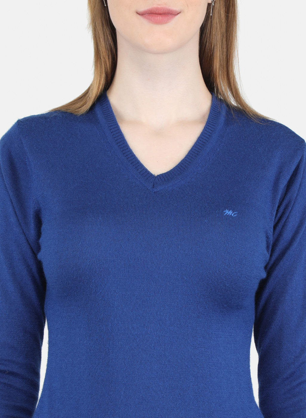 Women Royal Blue Solid Top