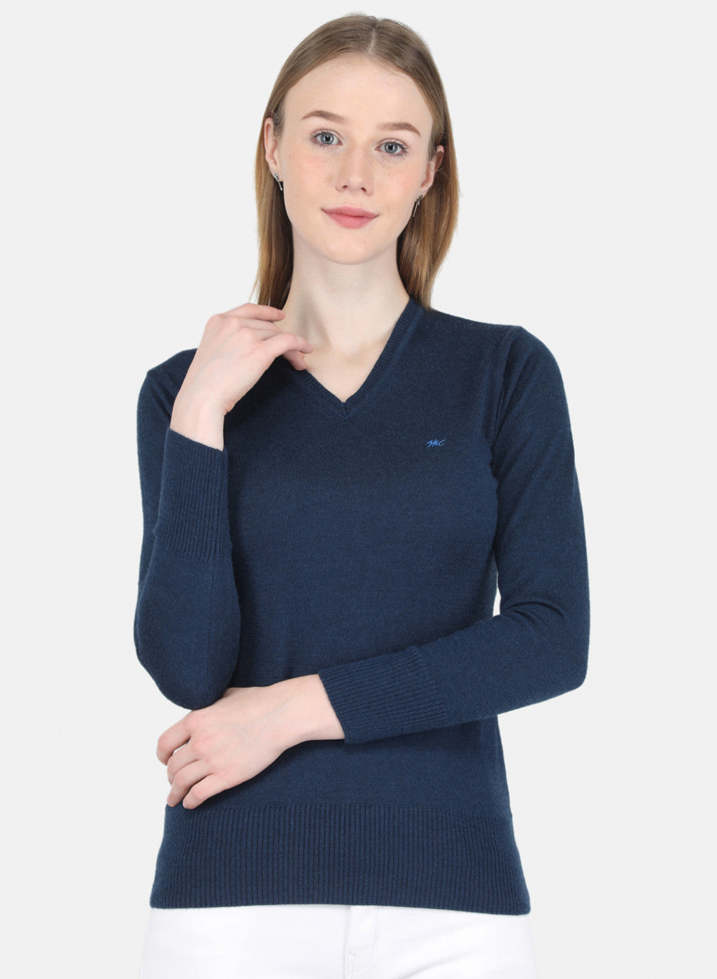 Women Navy Blue Solid Top