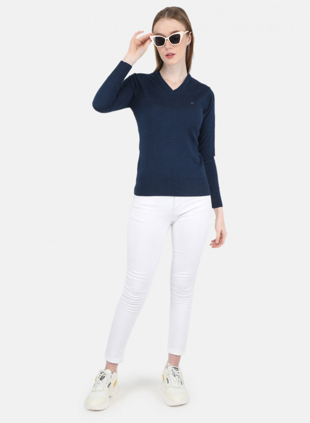 Women Navy Blue Solid Top