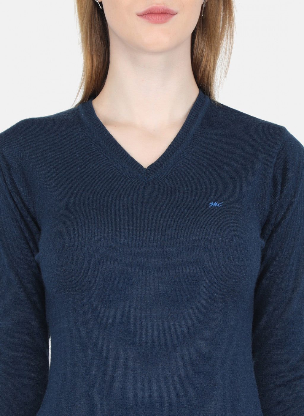 Women Navy Blue Solid Top