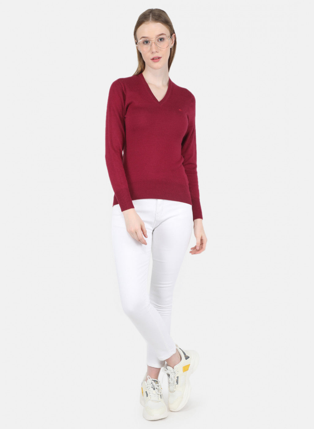 Women Maroon Solid Top