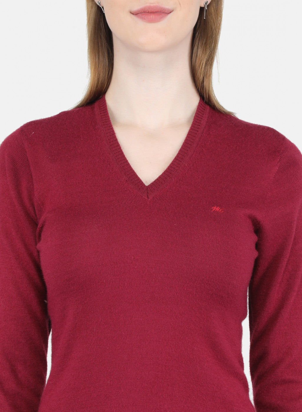 Women Maroon Solid Top