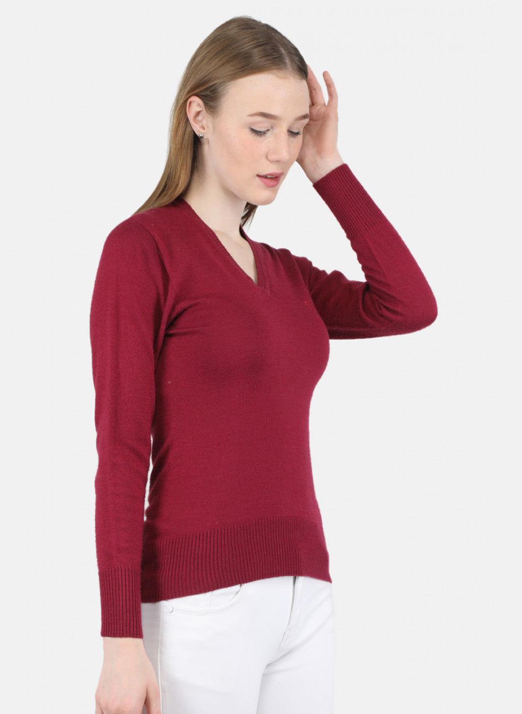 Women Maroon Solid Top