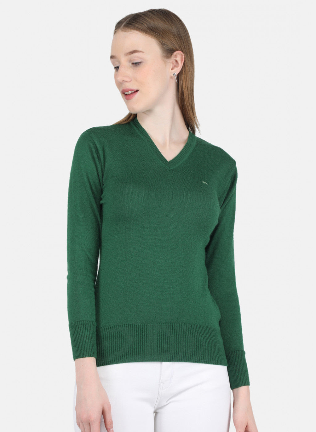 Women Green Solid Top