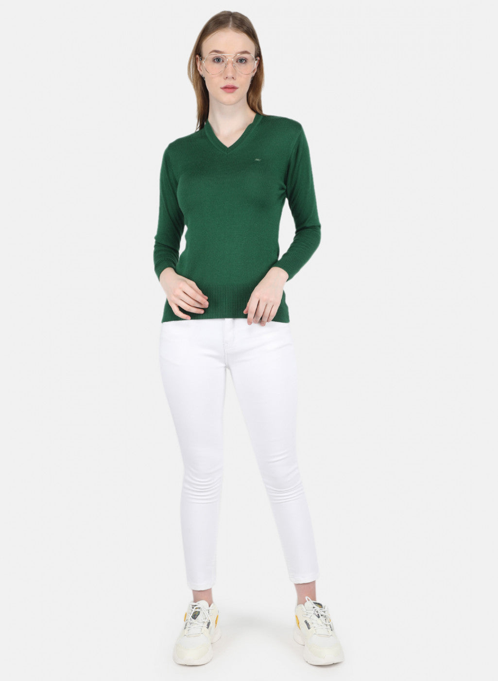 Women Green Solid Top