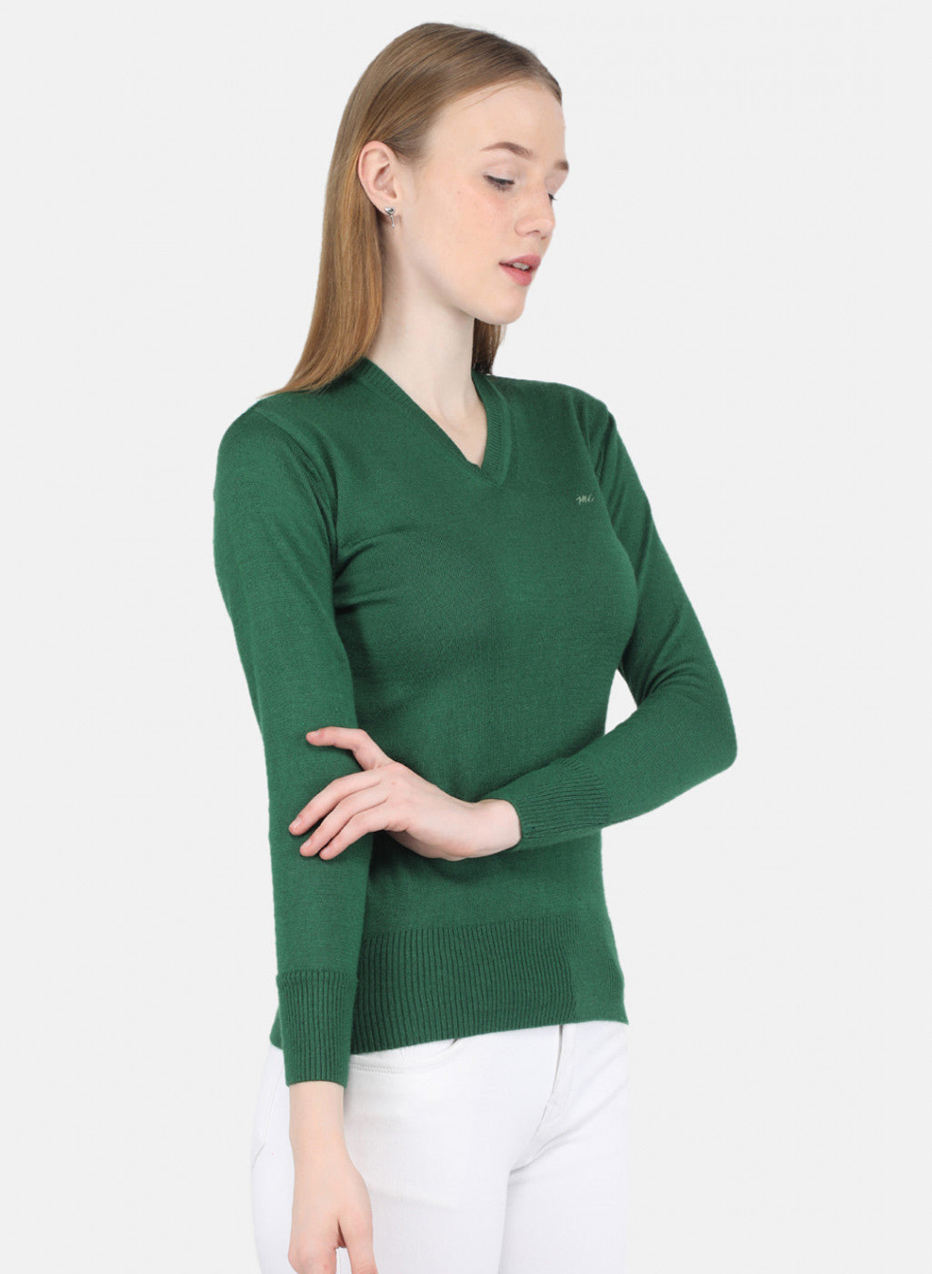 Women Green Solid Top