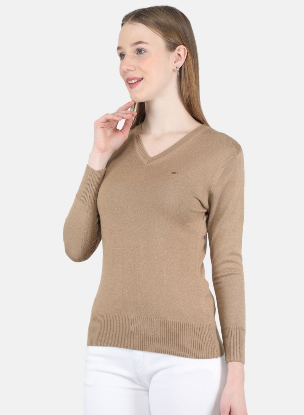 Women Light Brown Solid Top