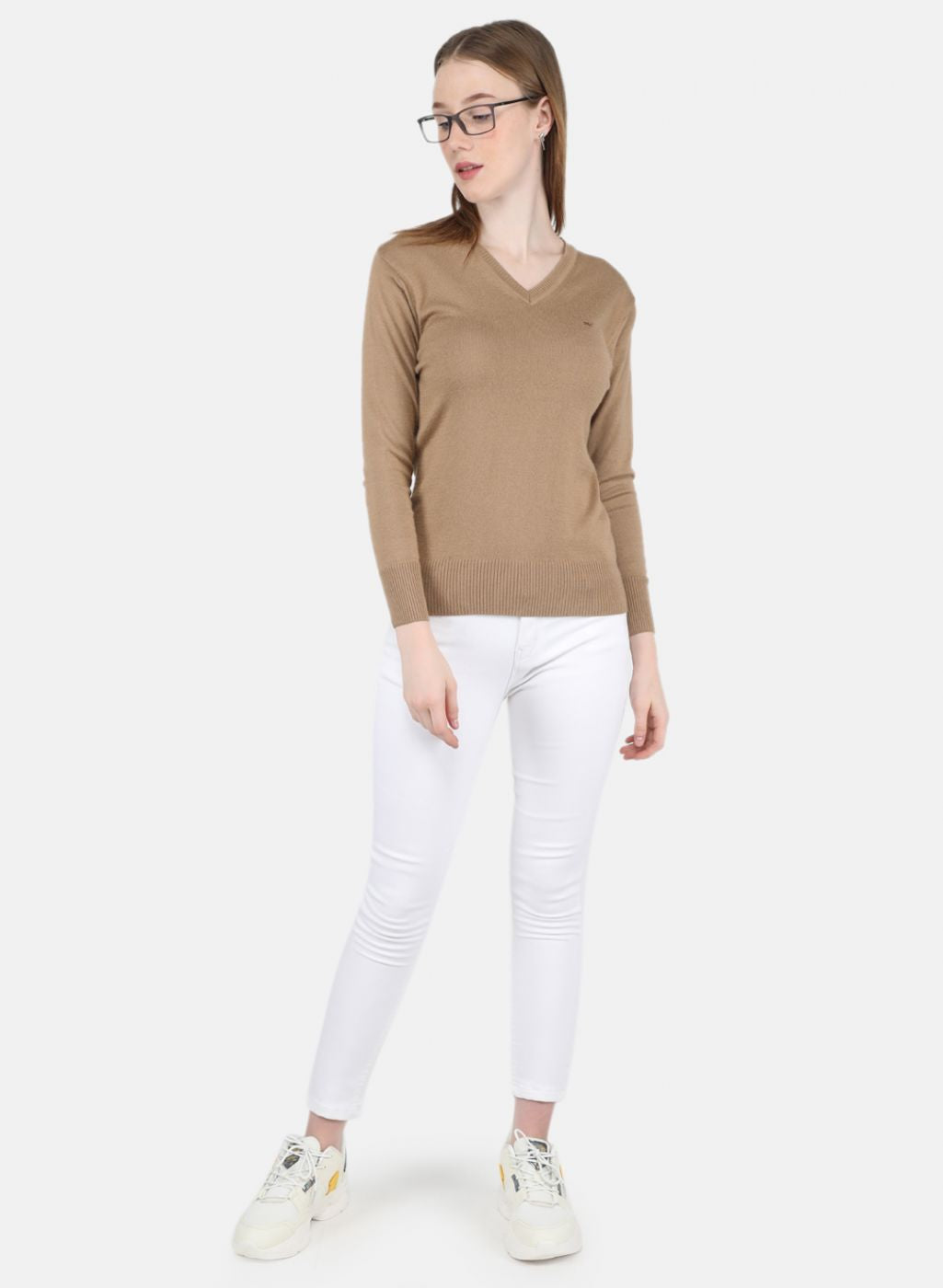 Women Light Brown Solid Top