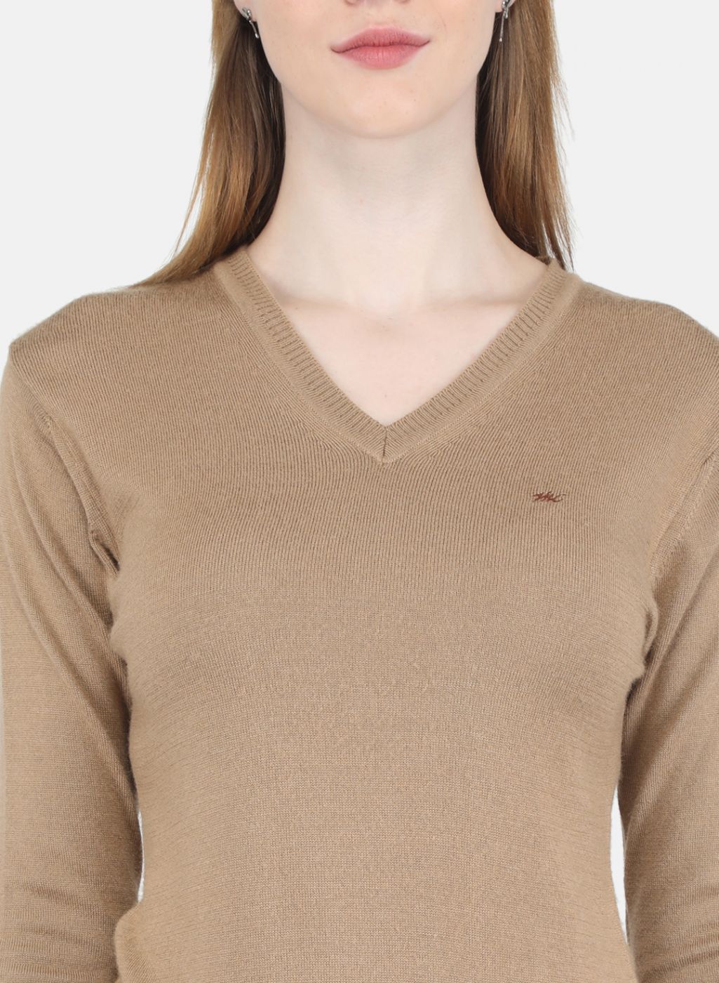 Women Light Brown Solid Top