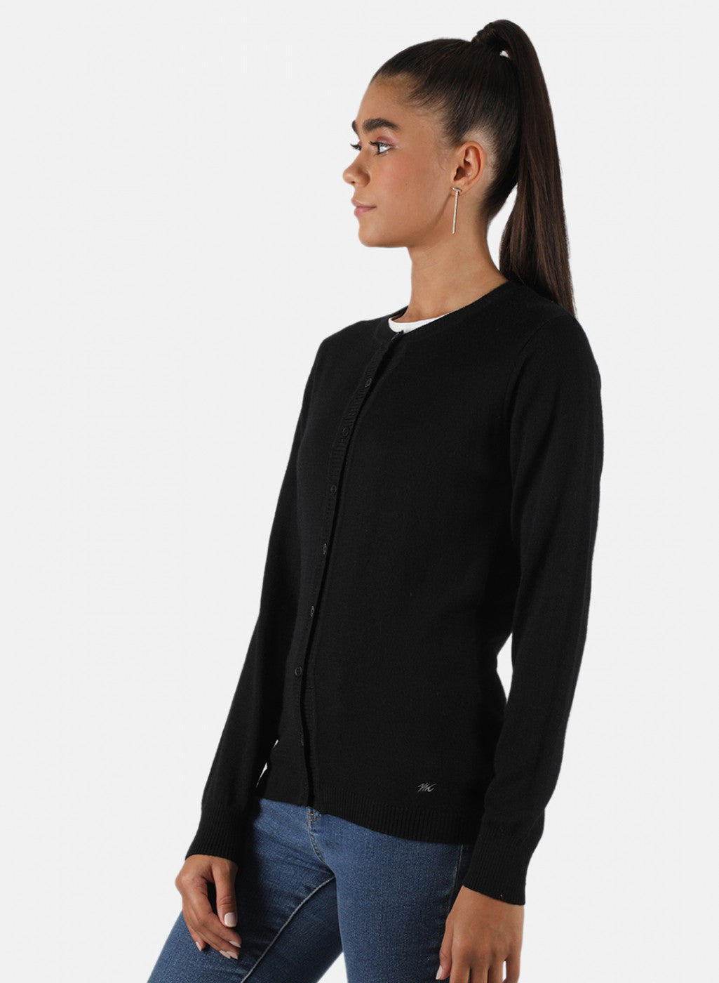 Women Black Solid Cardigan