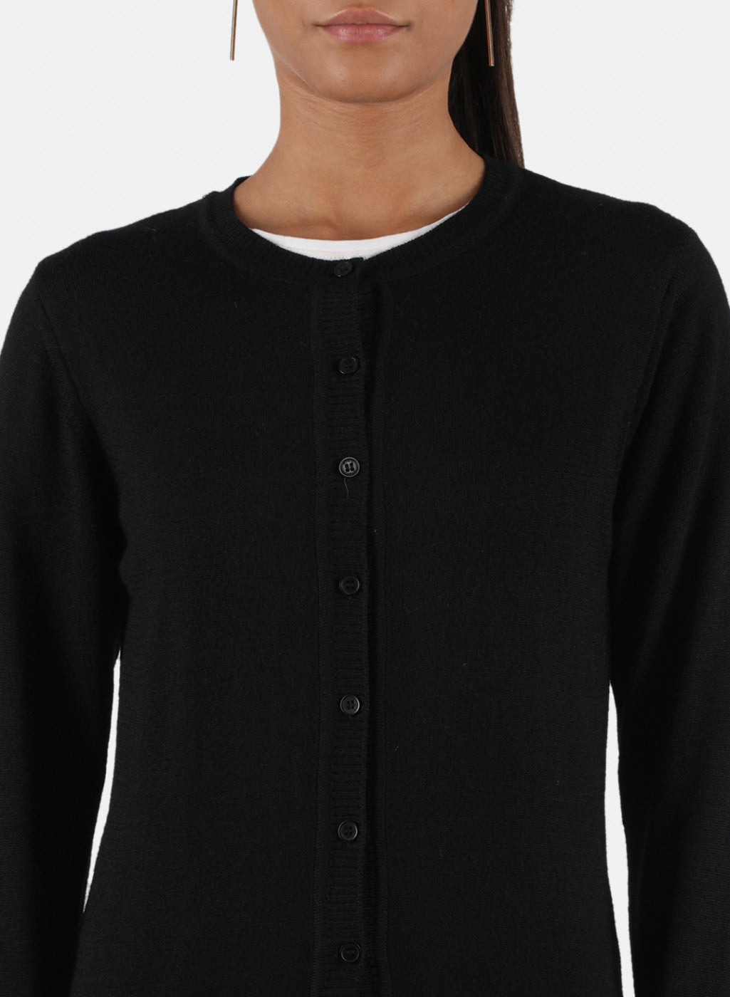 Women Black Solid Cardigan