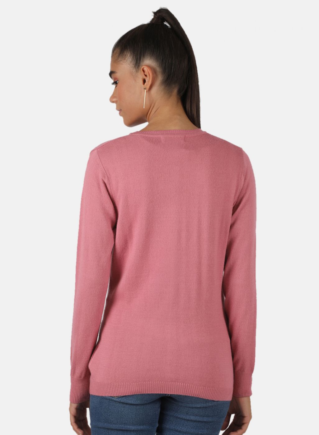 Women Pink Solid Cardigan