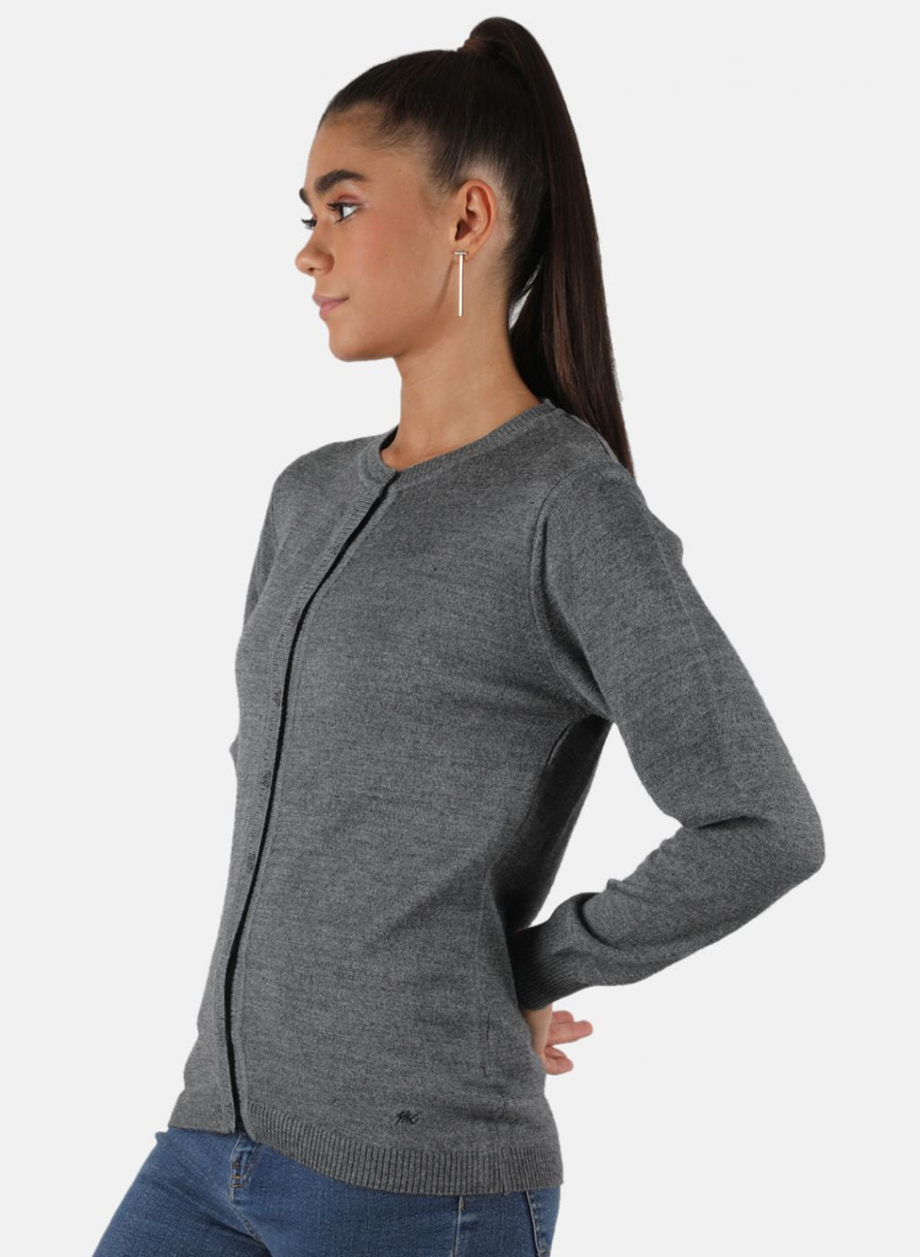 Women Grey Solid Cardigan