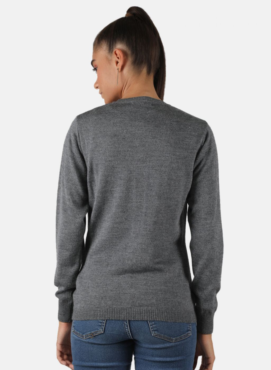 Women Grey Solid Cardigan